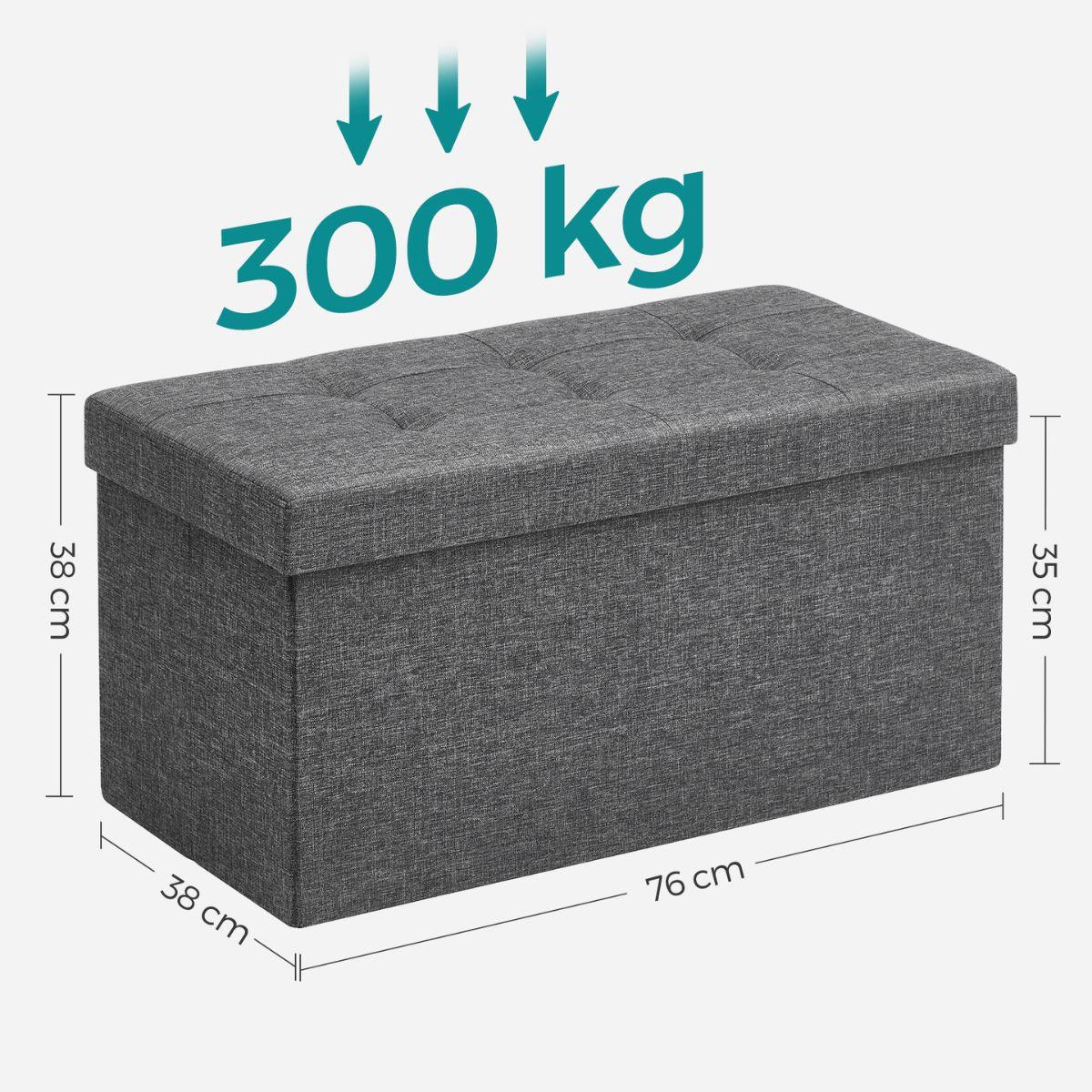 SITZBOX - L76 cm - Dunkelgrau, Holzwerkstoff (38/38/39.5cm) - Calicosy