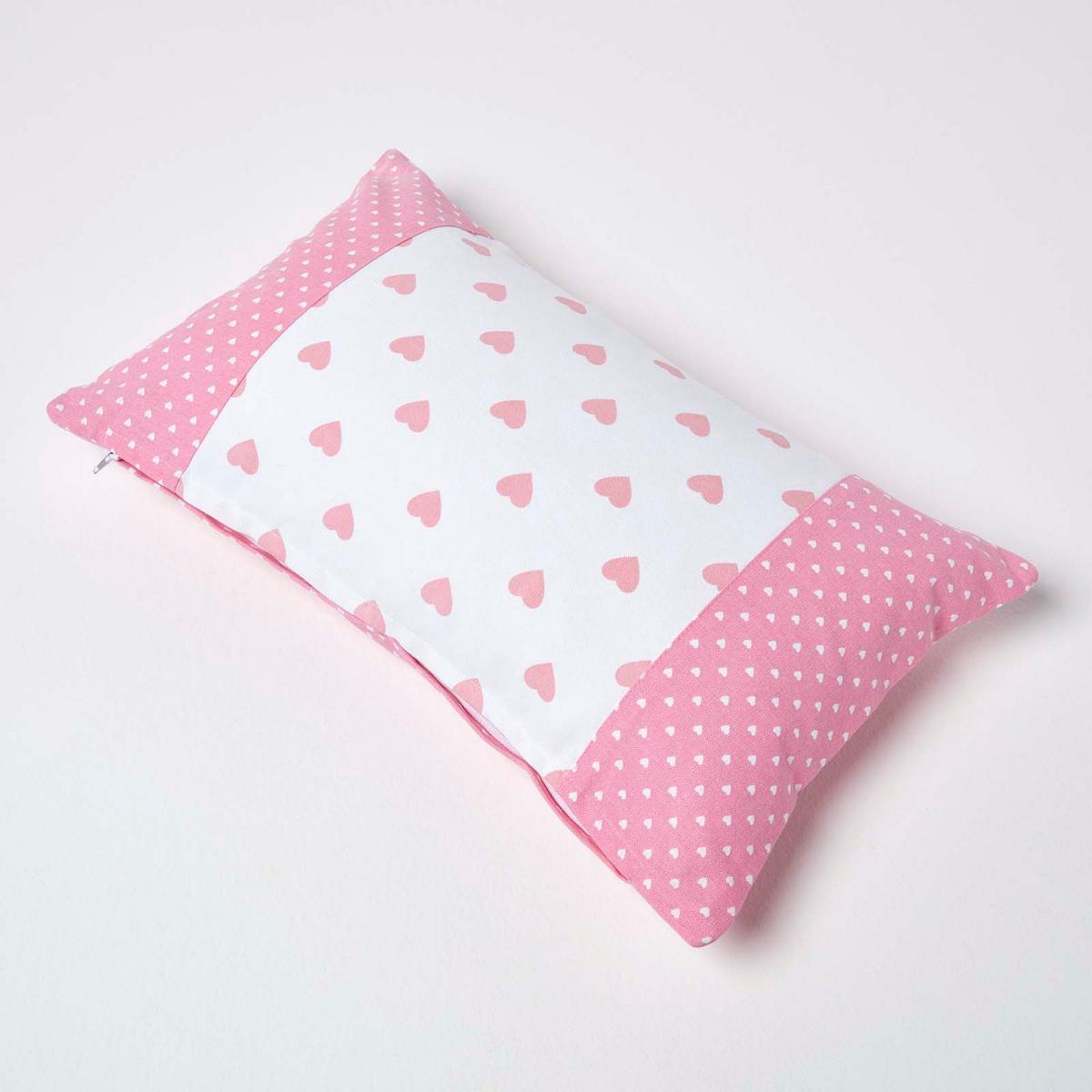 PATCHWORK-KISSENHÜLLE Herzen 30/50 cm - Rosa, Textil (30/50cm) - Homescapes