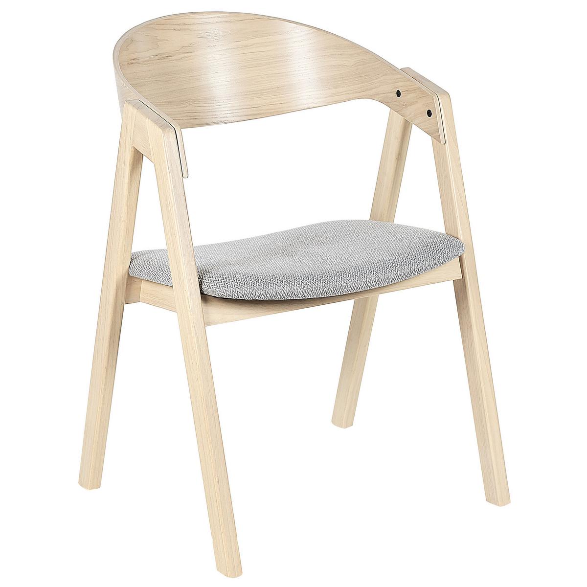 ESSZIMMERSTUHL 2er-Set Holzwerkstoff Heller Holzfarbton Yuba - Hellbraun, Holz/Textil (56/79/44cm) - Beliani