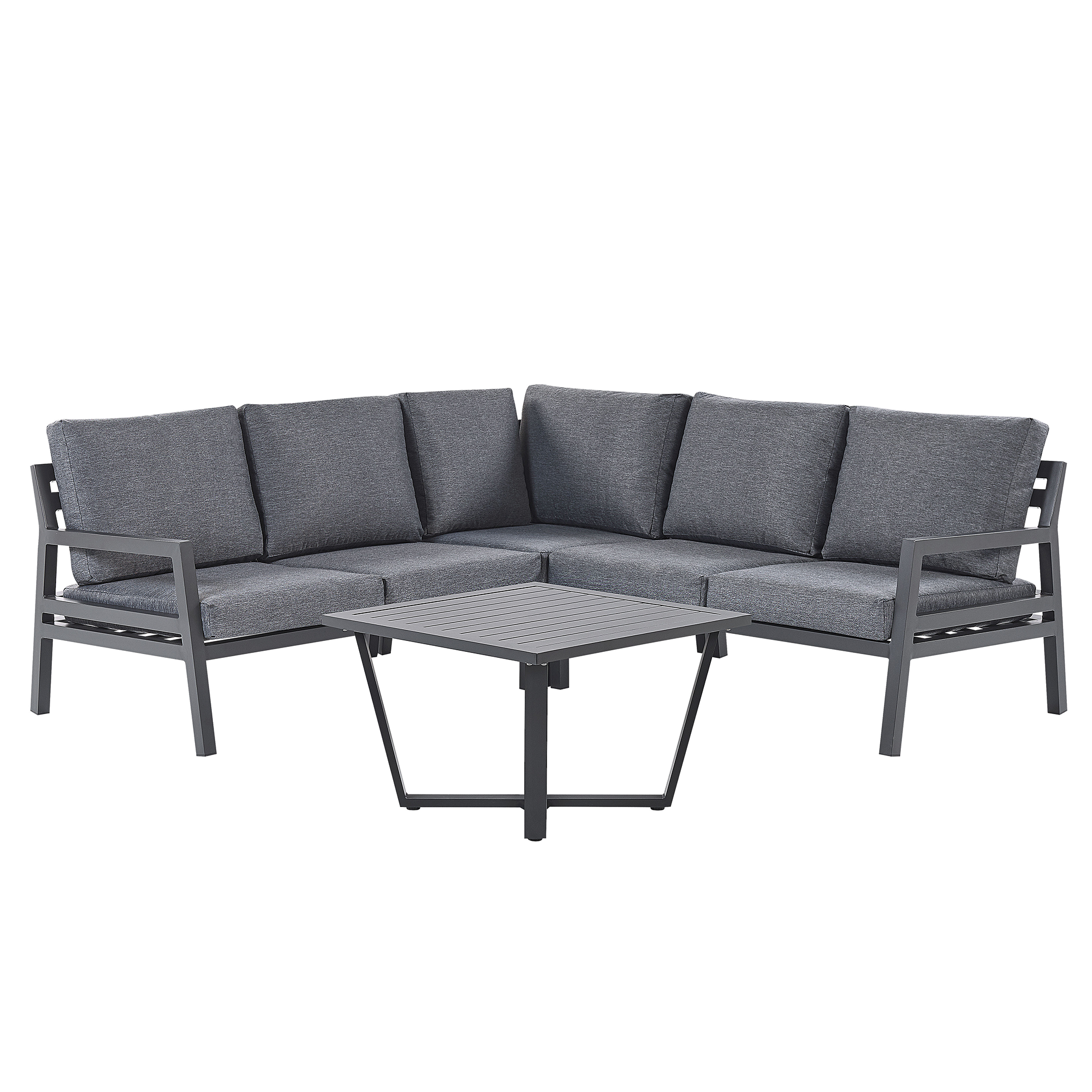LOUNGE-SET schwarz Vizzini - Schwarz, Metall - Beliani