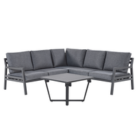 LOUNGE-SET schwarz Vizzini - Schwarz, Metall - Beliani