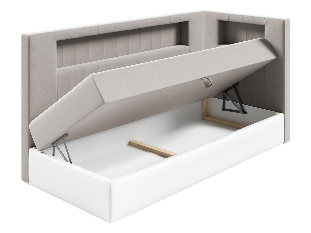 BOXBETT Gold Junior 3, Seite zum Öffnen des Bettkastens: Rechts - H3 - Türkis/Weiß, Holz (90/200cm) - MIRJAN24