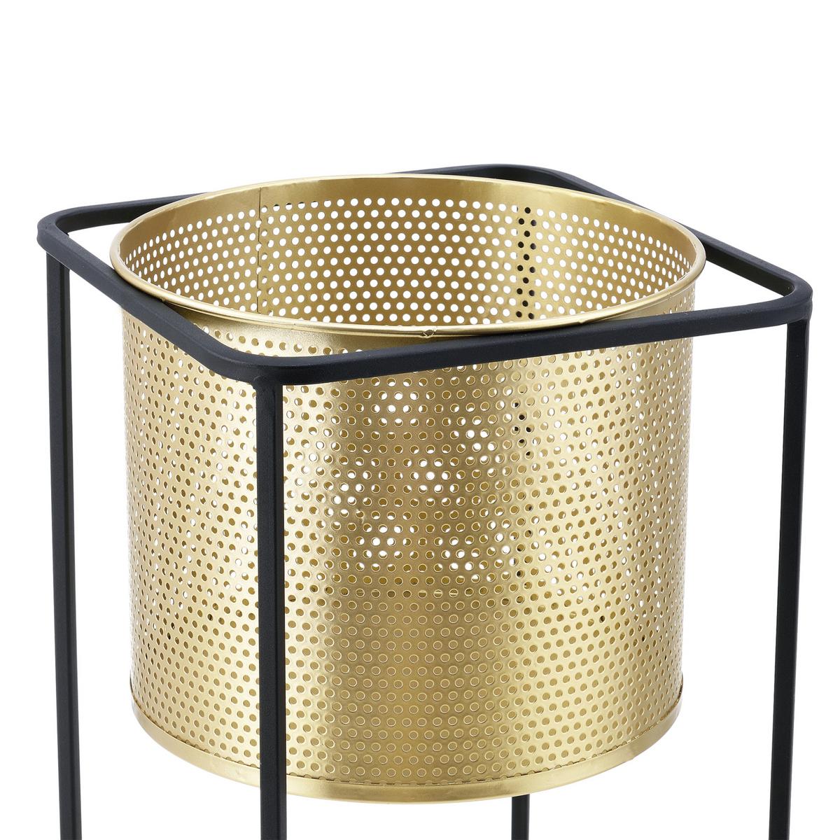 PFLANZSTÄNDER-SET 2 TLG. Mettet - Goldfarben/Schwarz, Metall (25/70/25cm) - [en.casa]