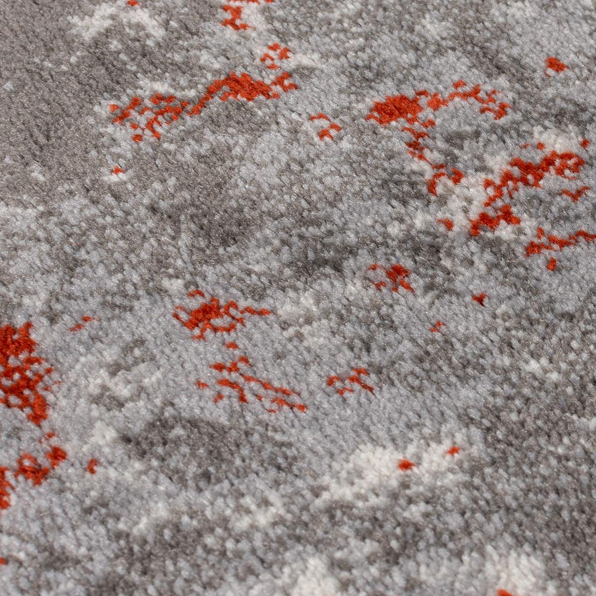 TEPPICH DEE, abstrakt, Rot-Grau, 80 x 150 cm - Rot, Textil (80/150cm) - KADIMA DESIGN