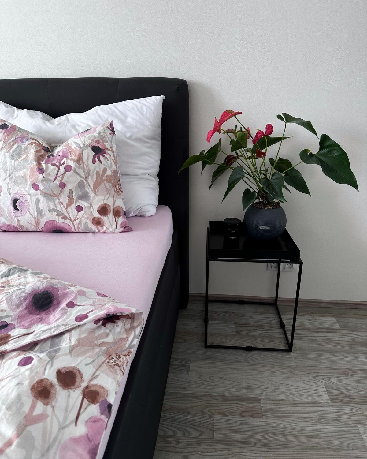 SPANNBETTLAKEN 140/200 cm Baumwolle Pastellrosa Janbu - Pink, Textil (140/200cm) - Beliani