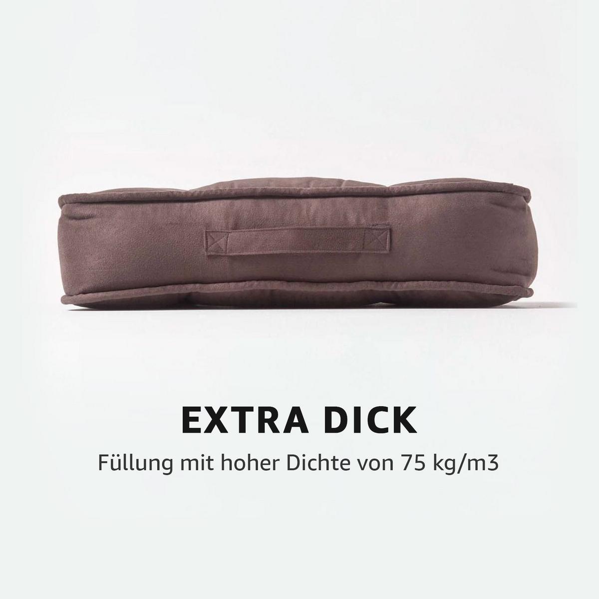 SITZKISSEN braun 50/50/10 cm – Sesselkissen, Velours - Braun, Textil (50/50/10cm) - Homescapes