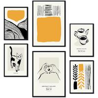 POSTER Set Mit 6 In Schwarzer Tinte Heim A3 & A4 Rahmenlos - Klar, Papier (29/3cm) - Nacnic