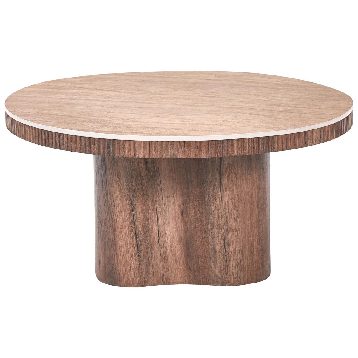 COUCHTISCH Travertinoptik Braun Maltby - Hellbraun/Beige, Holzwerkstoff (80/80/40cm) - Beliani