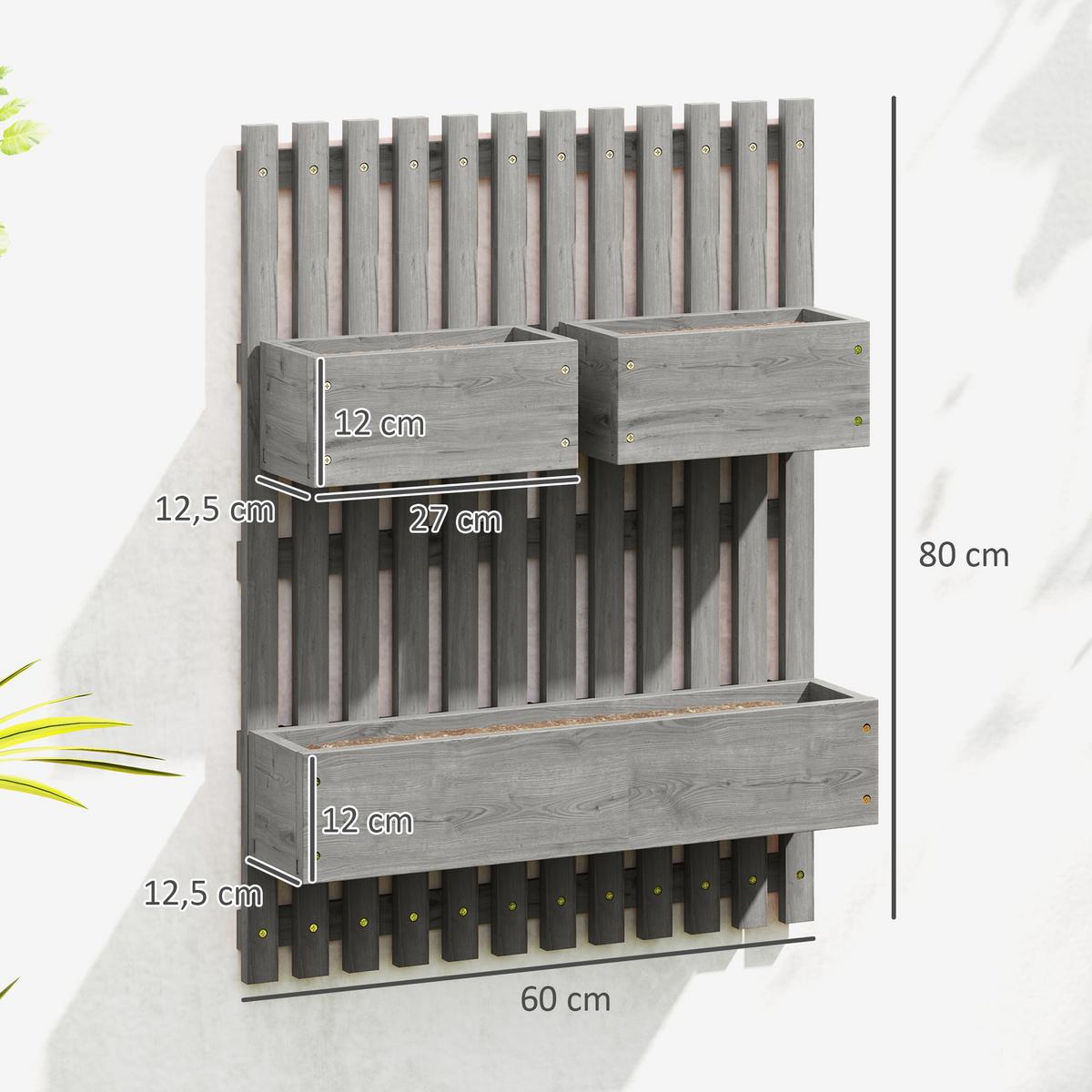 HOCHBEET Tannenholz Grau - Grau, Holz (16/80/60cm) - Outsunny