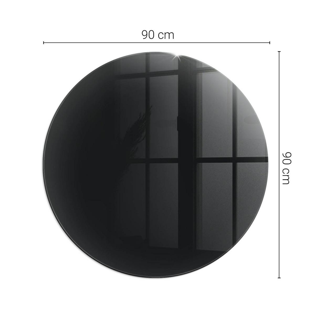 GLASPLATTE für Kamin Ø 90 cm - Schwarz, Glas (90/90/0.4cm) - TULUP
