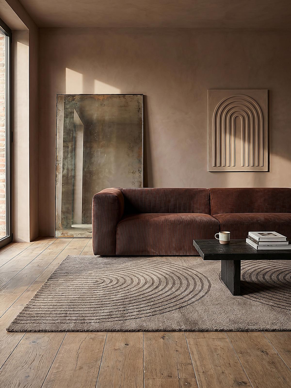 KURZFLORTEPPICH Geometrisch MUOTA Polypropylen Braun 140 x 200 cm - Braun, Textil (140/200cm) - KADIMA DESIGN