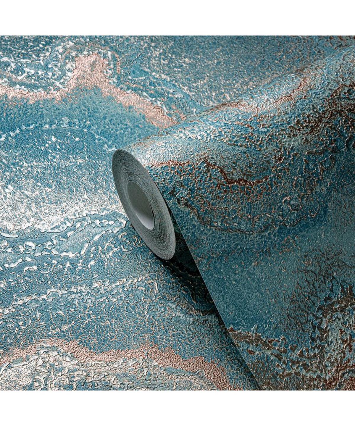 VLIESTAPETE Blau 53/1005 cm - Türkis, Textil (53/1cm) - KUNSTLOFT