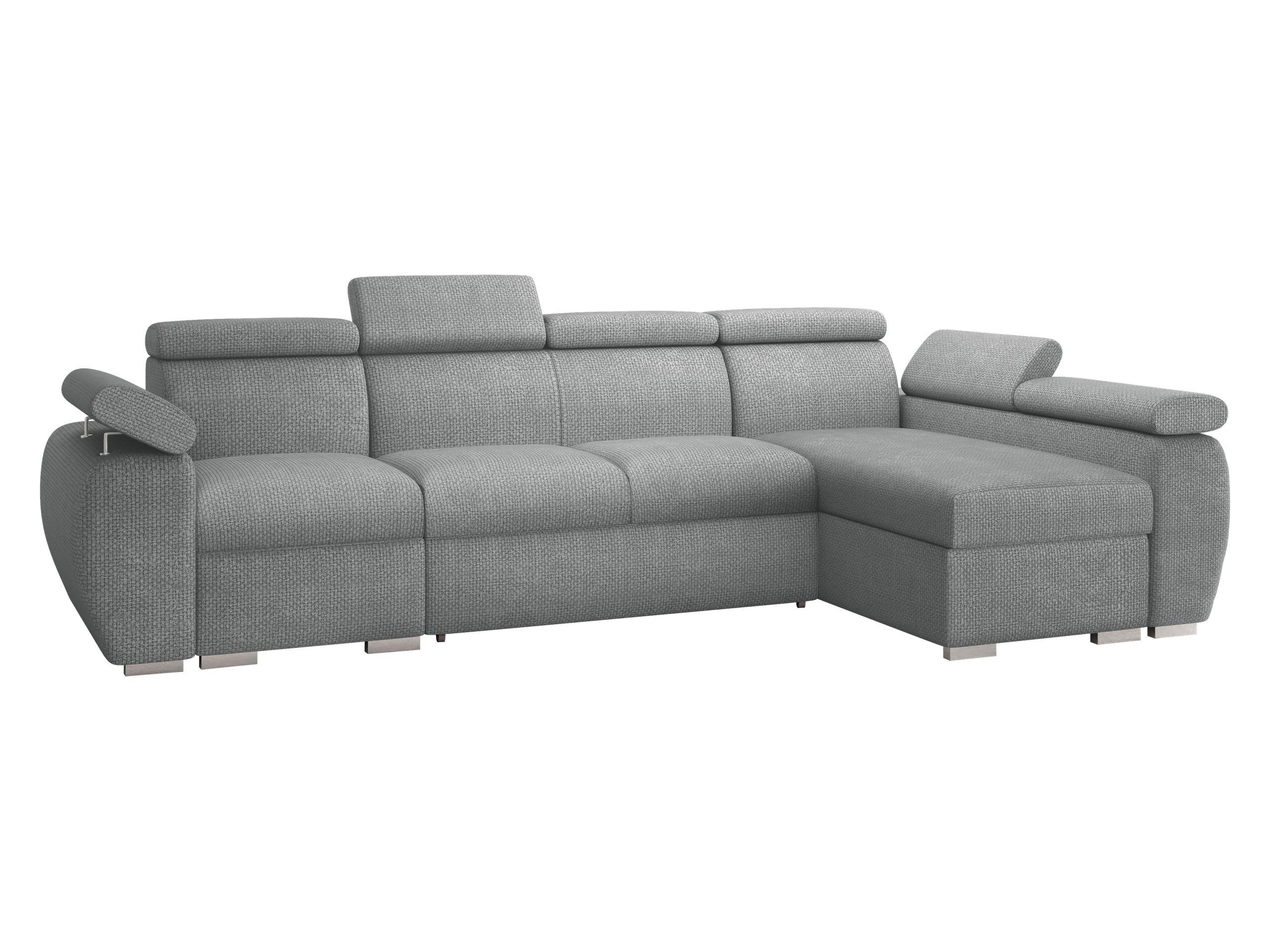 ECKSOFA Boston LCP, Seite: Rechts 1P(65)+2R+LCP - Dunkelgrau/Silberfarben, Holz/Textil (320/170cm) - MIRJAN24