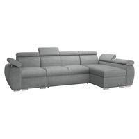 ECKSOFA Boston LCP, Seite: Rechts 1P(65)+2R+LCP - Dunkelgrau/Silberfarben, Holz/Textil (320/170cm) - MIRJAN24