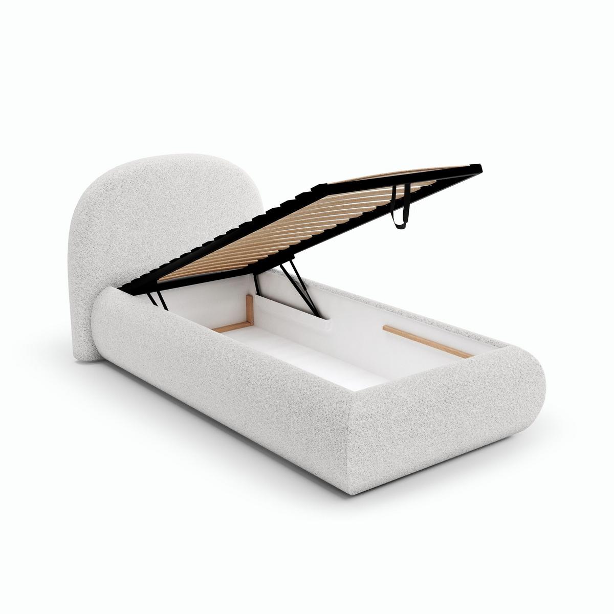 POLSTERBETT Motti 90x200, Einzelbett mit Bettkasten, ohne Matratze, Creme - Creme, Holzwerkstoff (90/200cm) - Beautysofa