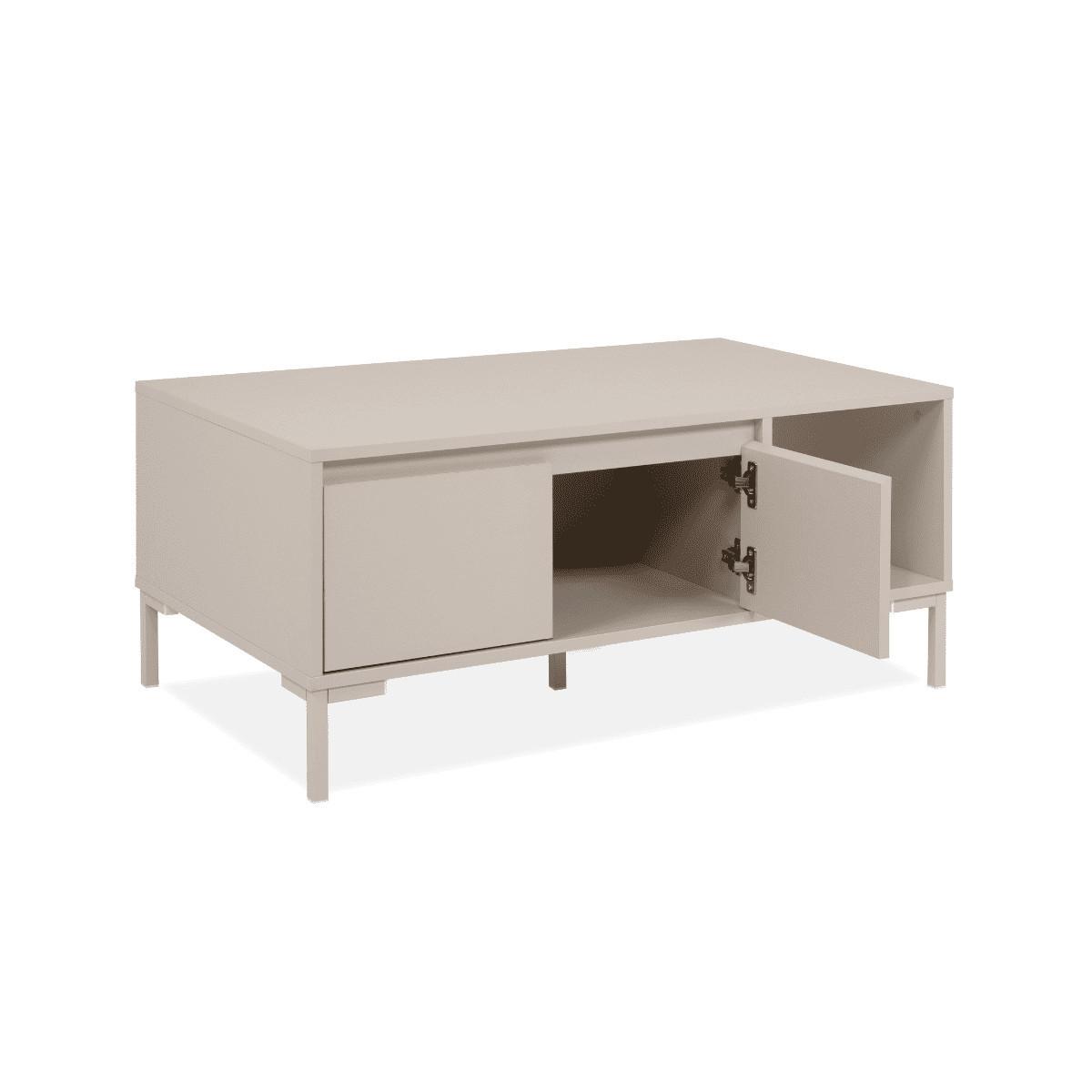 COUCHTISCH 2 Türen, 1 Fach, kaschmirfarben 60/43/100 cm - Beige, Holzwerkstoff (67.5/60/43cm) - Calicosy
