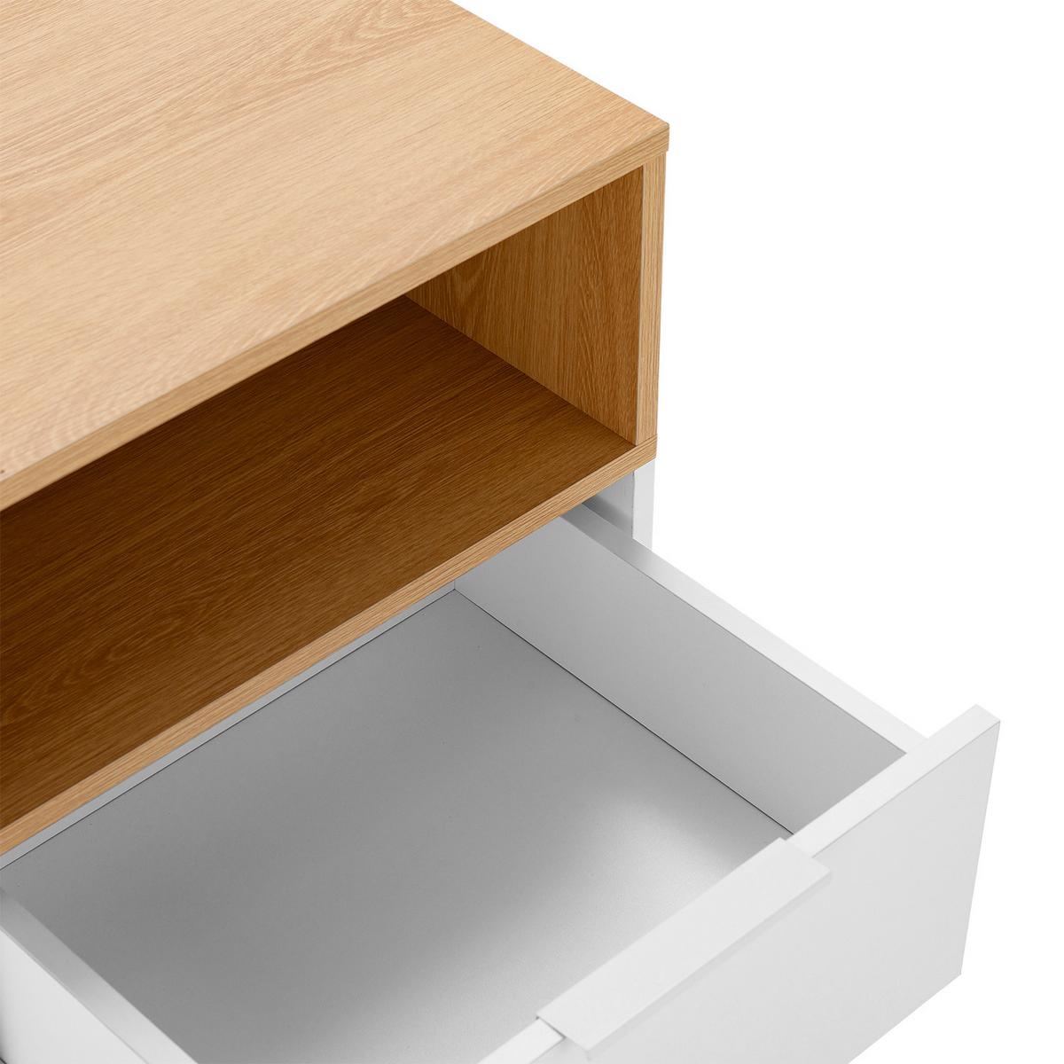 NACHTTISCH Nieve 1 schublade Weiß - Weiß, Holzwerkstoff (45/55/40cm) - VS Venta-stock