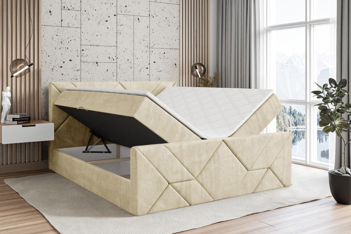 BOXBETT BARWA-Z - 140x200 cm - H4 - Beige - Beige, Holzwerkstoff (140/200cm) - ALTDECOR