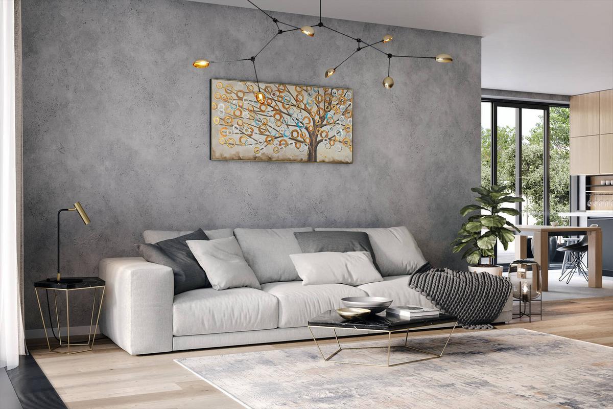 ÖLGEMÄLDE 140/70 cm - Beige/Kupferfarben, Holz/Textil (140/70cm) - KUNSTLOFT