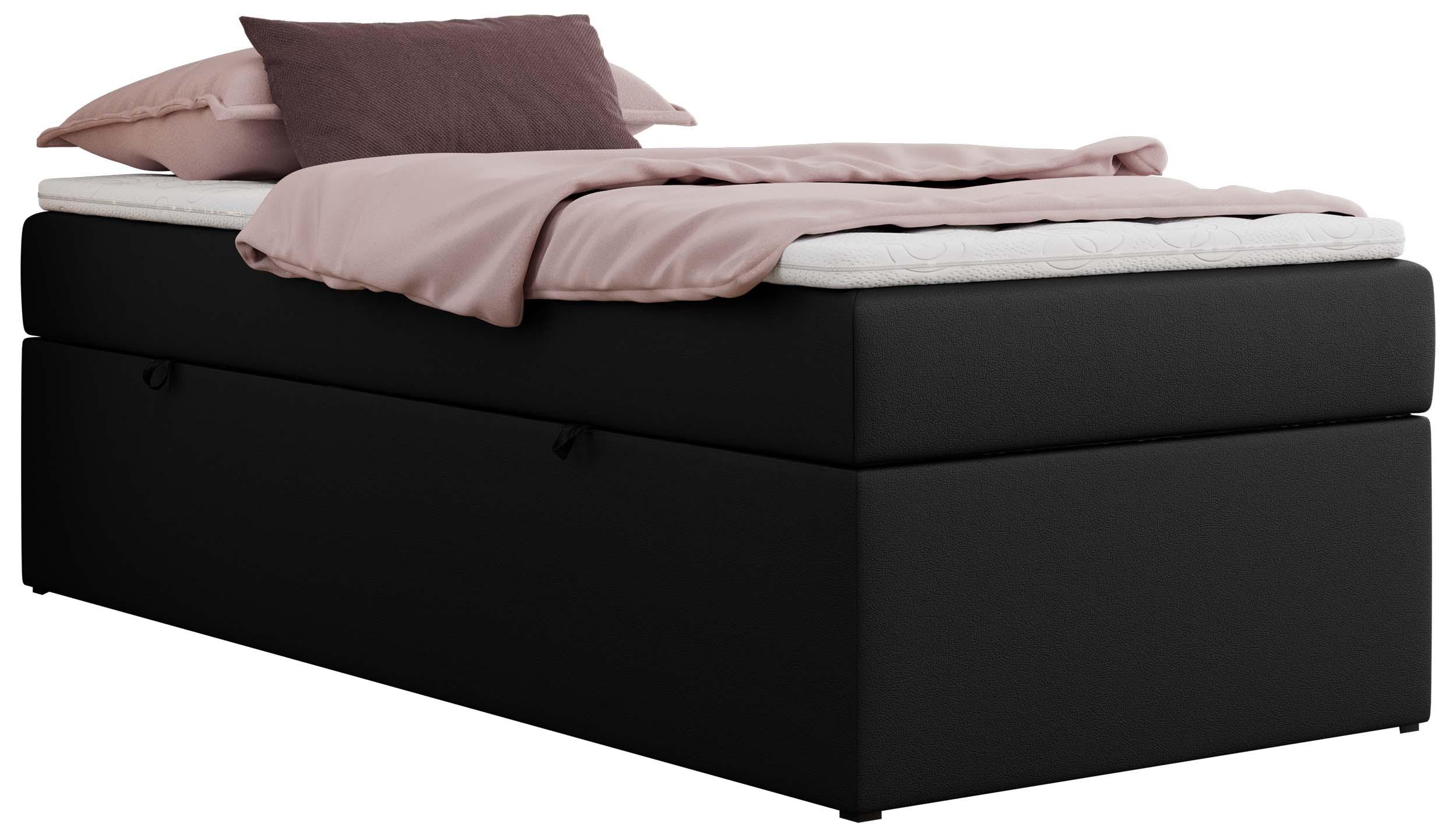 BOXBETT ZERO 90/200 - Schwarz Kunstleder - H4 - Topper T25 - Schwarz, Textil (90/200cm) - MKS