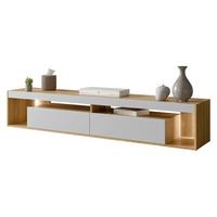 TV-LOWBOARD Fiore 200 2D - Eichefarben/Schwarz, Holzwerkstoff/Kunststoff (200/38/39cm) - MIRJAN24