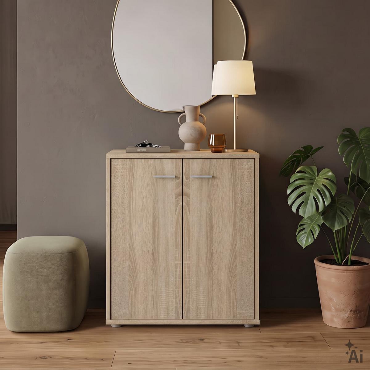 SCHUHSCHRANK LENNIS Sonoma Eiche - Sonoma Eiche, Holzwerkstoff (60/70/35cm) - CARO-Möbel