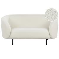 2-SITZER-SOFA Bouclé weiß/schwarz Loen - Schwarz/Weiß, Textil (155/79/70cm) - Beliani