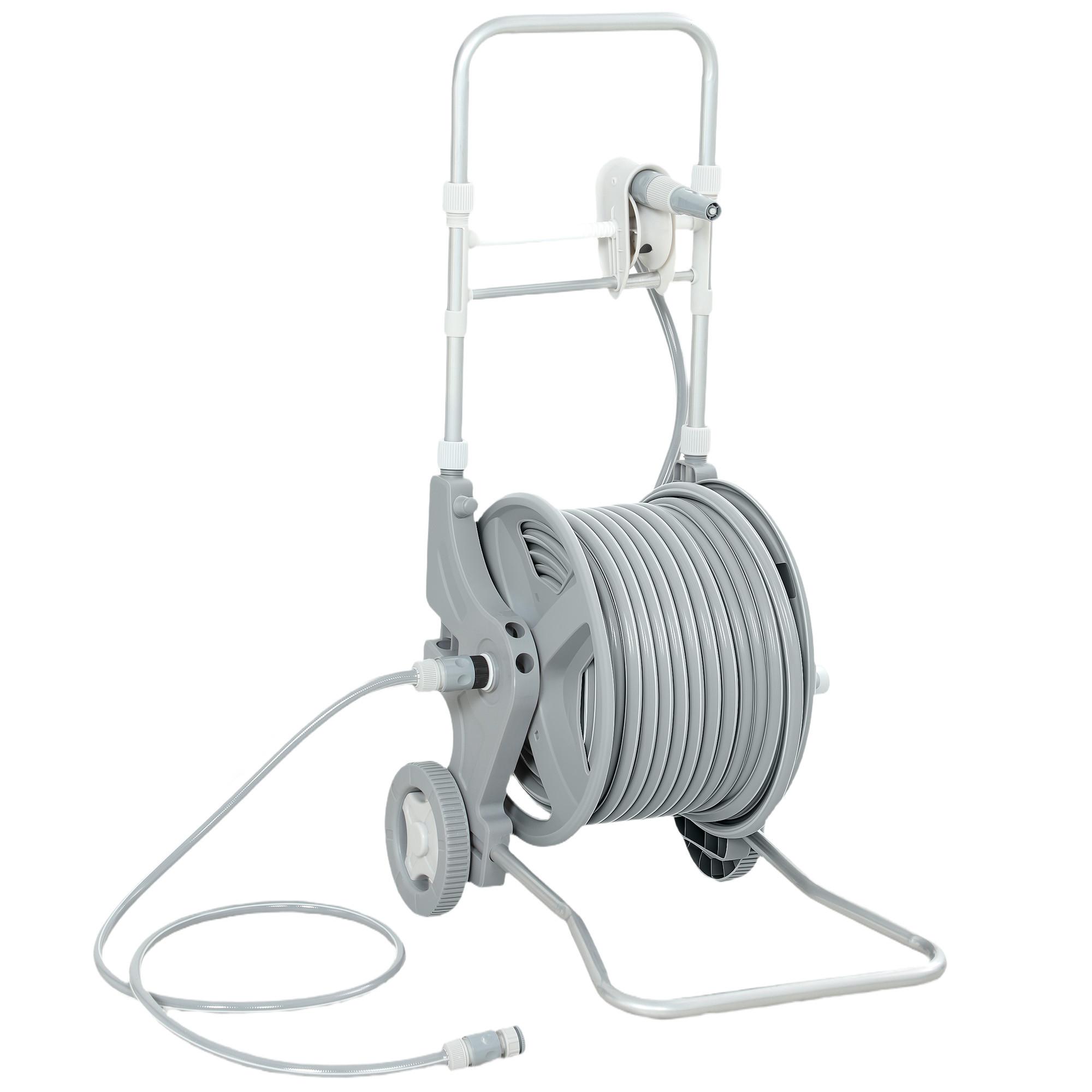 SCHLAUCHWAGEN Kunststoff Grau 45/44/78 cm - Grau, Kunststoff (44/78/45cm) - Outsunny