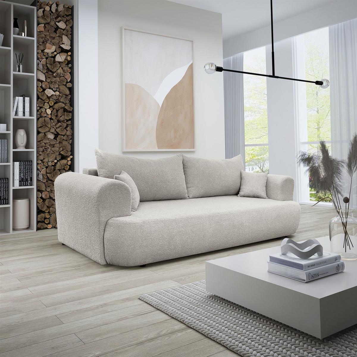 SCHLAFSOFA Anike Stoff Now Or Never - Beige, Holzwerkstoff/Textil (240/78/110cm) - Fun Möbel