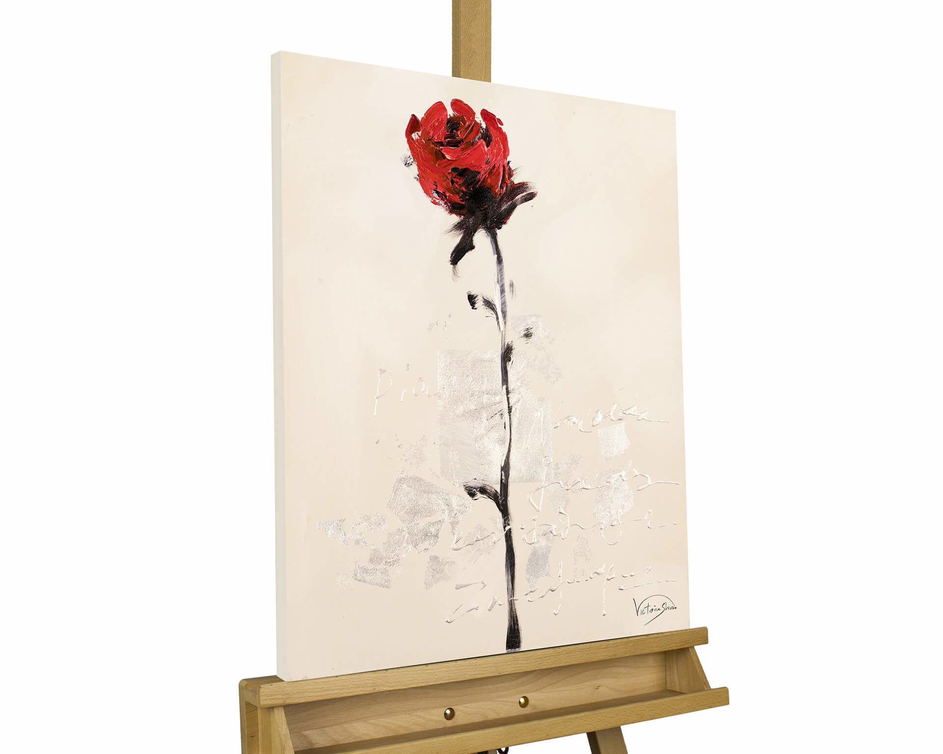 ACRYLBILD HANDGEMALT 50/60 cm - Beige/Rot, Holz/Textil (50/60cm) - KUNSTLOFT