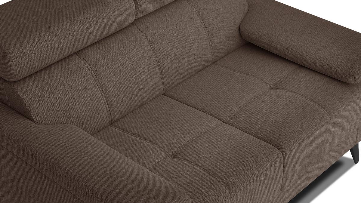 SOFA TAUNUS 2-Sitzer, braun - Schwarz/Braun, Holzwerkstoff/Textil (141/80/102cm) - Wozimo