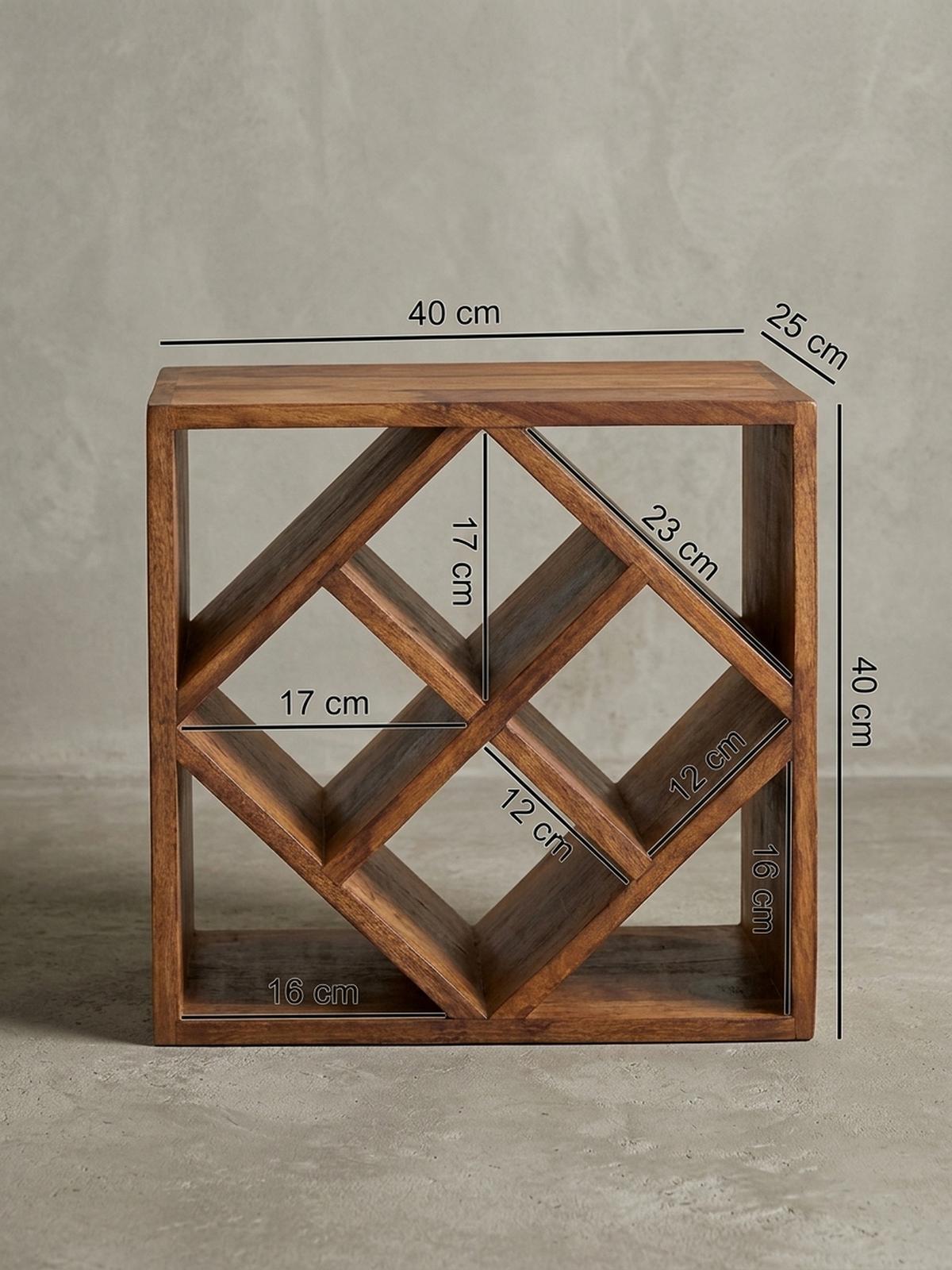 WEINREGAL Massivholz für 8 Flaschen platzsparend - Braun, Holz (40/40/25cm) - KADIMA DESIGN