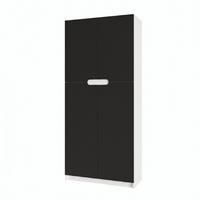 BÜROSCHRANK Logan Fronten in Schwarz matt - Schwarz, Holzwerkstoff (82/184/37cm) - Vladon
