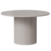 ESSTISCH Zalia mit geriffeltem Säulenfuß, runde Tischplatte 120 cm, im Retro-Stil, Kaschmir - Kaschmir, Holzwerkstoff (120/120/75cm) - Beautysofa
