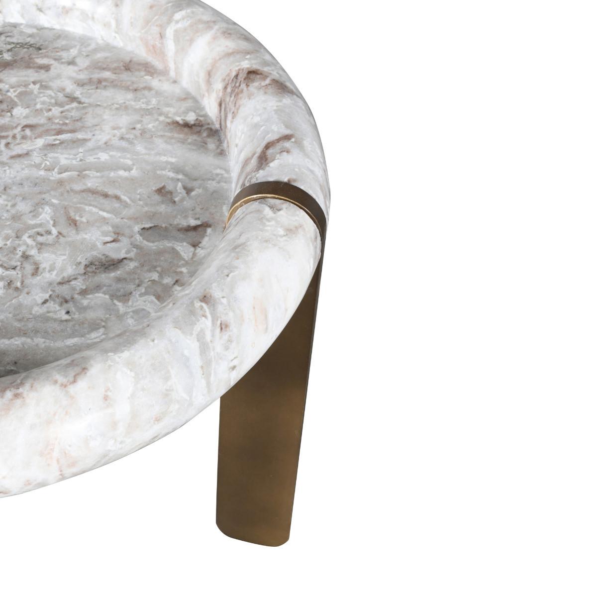 COUCHTISCH KLEIN marmor metall 60/60/40 cm - Beige, Naturmaterialien (15/60/40cm) - Signature