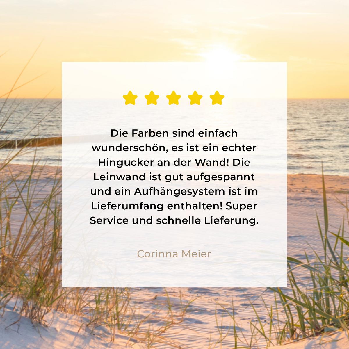 LEINWANDBILD Strand - Sonne - Düne - Gras - Sand - Horizont Groß 140x90 cm - Hellblau, Textil (140/90cm) - MuchoWow