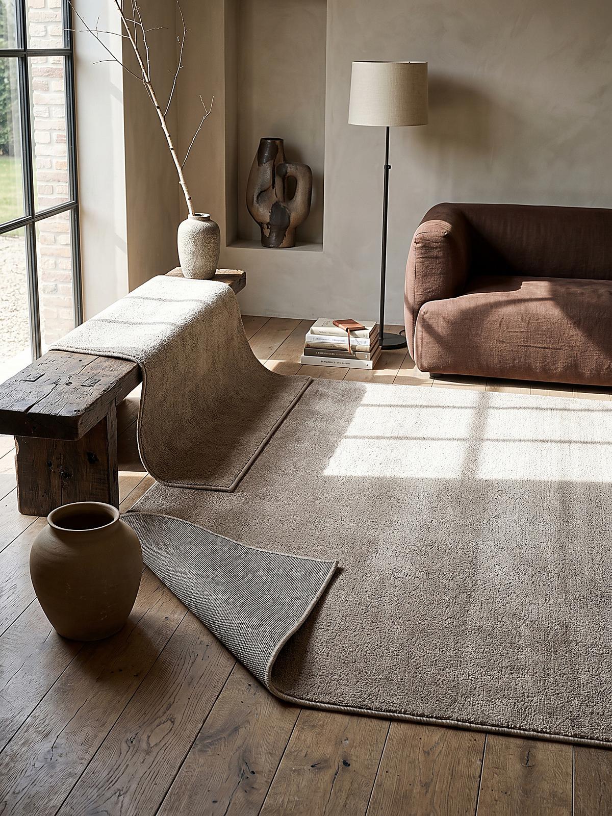 HOCHFLORTEPPICH Antirutsch Uni ALDAN Polyester Beige 200 x 280 cm - Beige, Textil (200/280cm) - KADIMA DESIGN