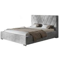 POLSTERBETT Palermo mit Kopfteil, 140x200 cm, Doppelbett mit Bettkasten und Lattenrost aus Holz, Velourstoff Grau - Grau, Holz/Textil (140/200cm) - Alpi-Möbel