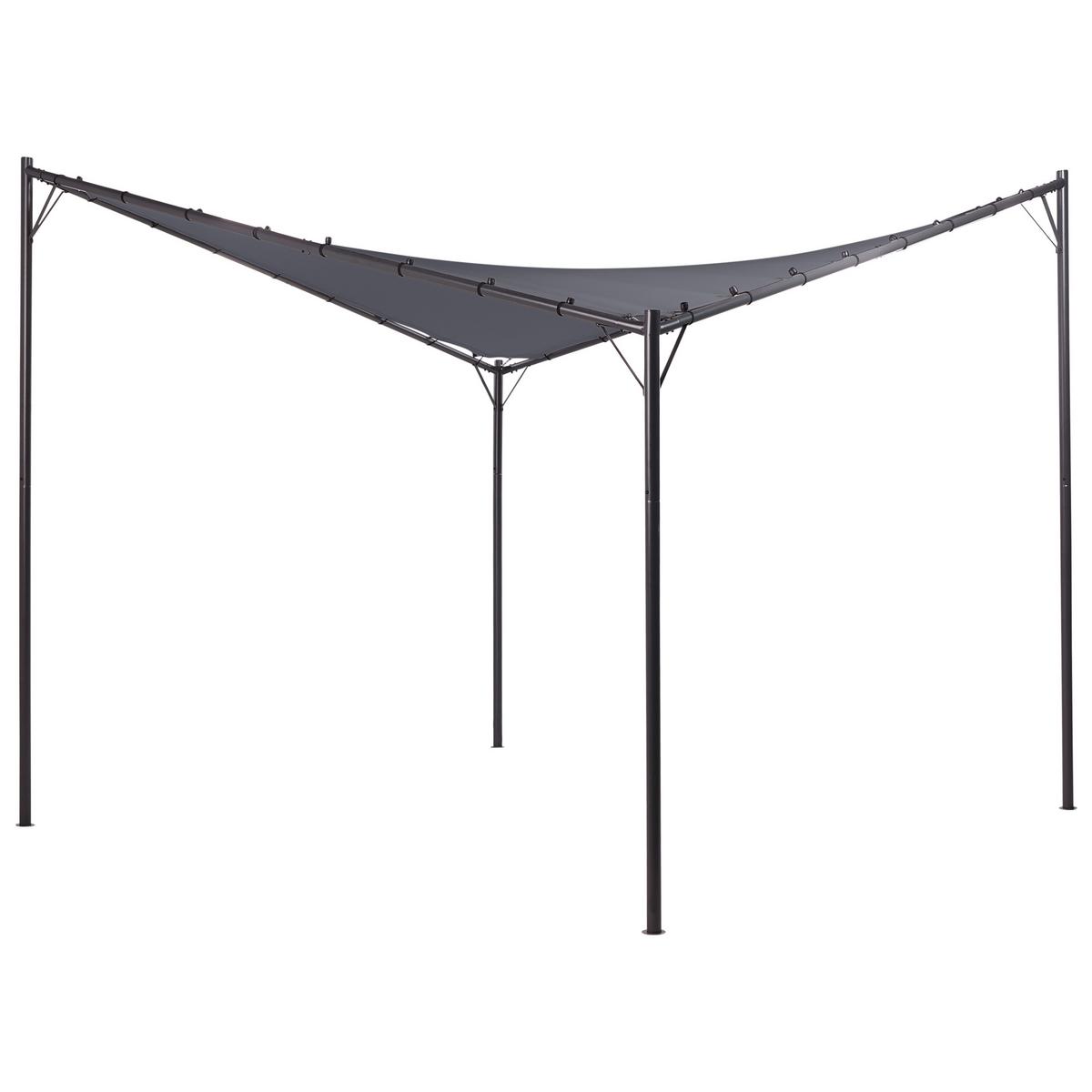 PAVILLON Metall 300 cm 300 cm Dunkelgrau Aventine - Dunkelgrau/Schwarz, Textil (300/260/300cm) - Beliani