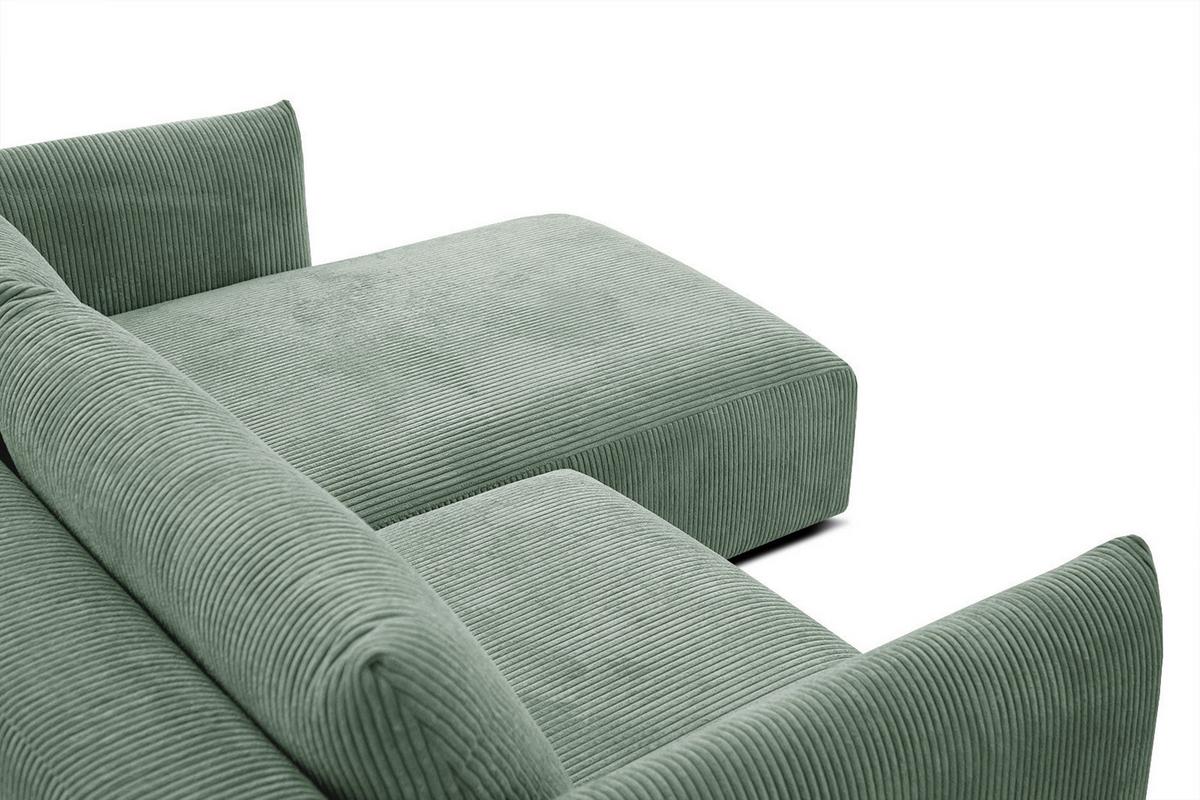ECKSOFA TAUER 3-Sitzer, mintgrün - Schwarz/Mintgrün, Holzwerkstoff/Kunststoff (206/173cm) - Wozimo
