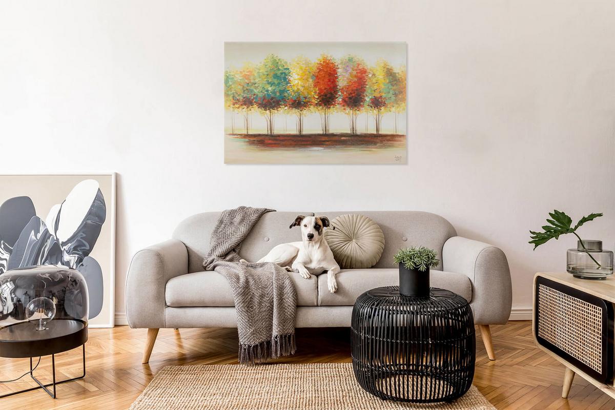 ÖLGEMÄLDE 120/80 cm - Gelb/Braun, Holz/Textil (120/80cm) - KUNSTLOFT