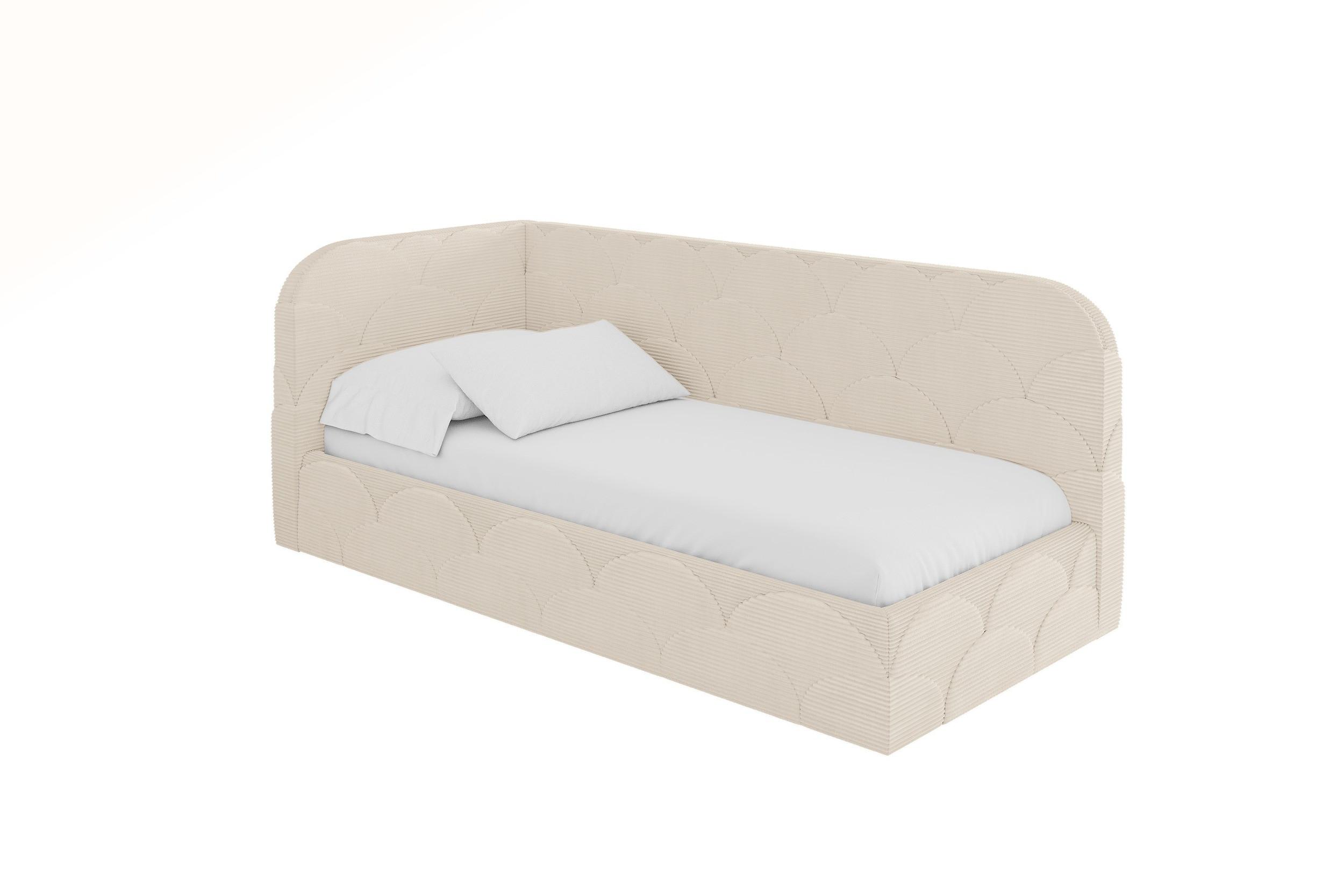 EINZELLBETT Jugendbett mit Bettkasten, Rechts - ELRY 100x200 Beige - Kaschmir, Holzwerkstoff/Textil (100/200cm) - ALTDECOR