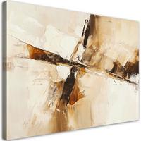 LEINWANDBILD Beigebraune moderne Abstraktion 60x40cm - Beige, Textil (60/40cm) - Feeby