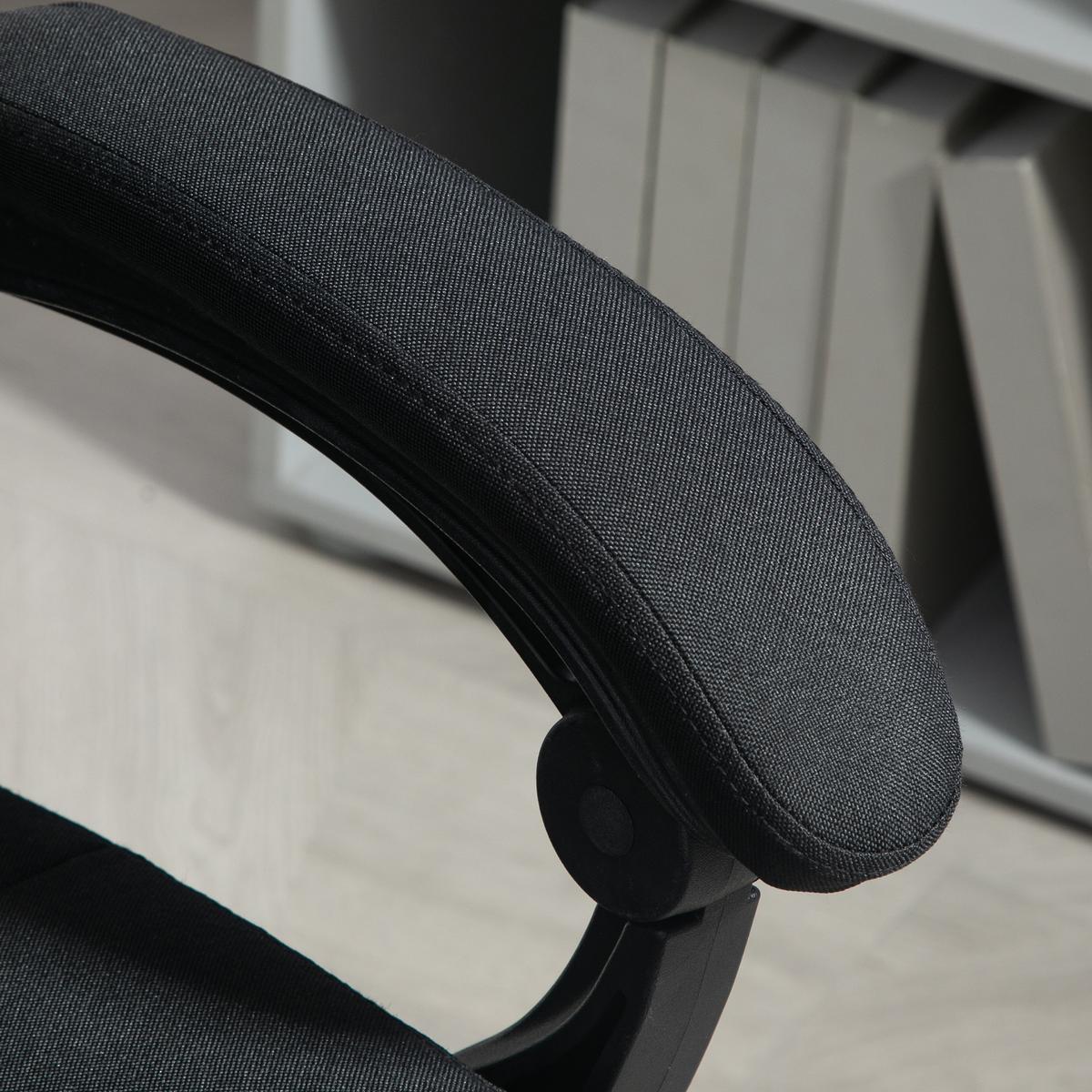 BÜROSTUHL Drehstuhl Höhenverstellbar Schreibtischstuhl mit Fußstütze Schwarz - Schwarz, Kunststoff (66/120/76cm) - Vinsetto