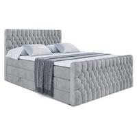 BOXSPRINGBETT SERENE-Z KING - 140 x 200 - H3/H4 - Grau - Grau, Holzwerkstoff (140/200cm) - ALTDECOR