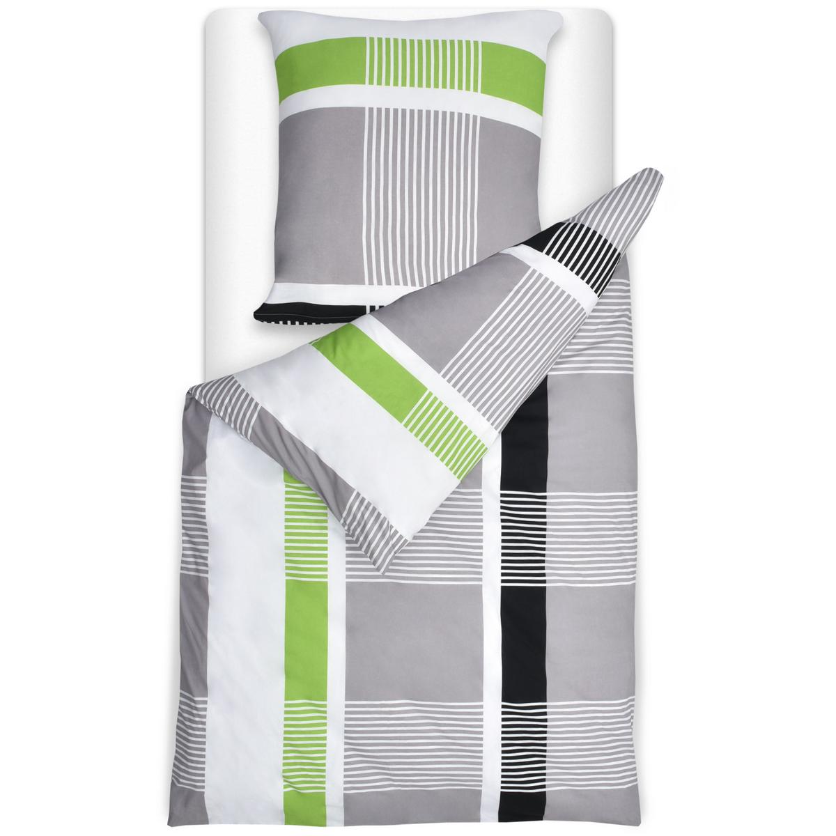 BETTWWÄSCHE Dana 155/220 cm + Kissenbezug 80/80 cm Gestreift Renforcé - Multicolor, Textil (155/220cm)