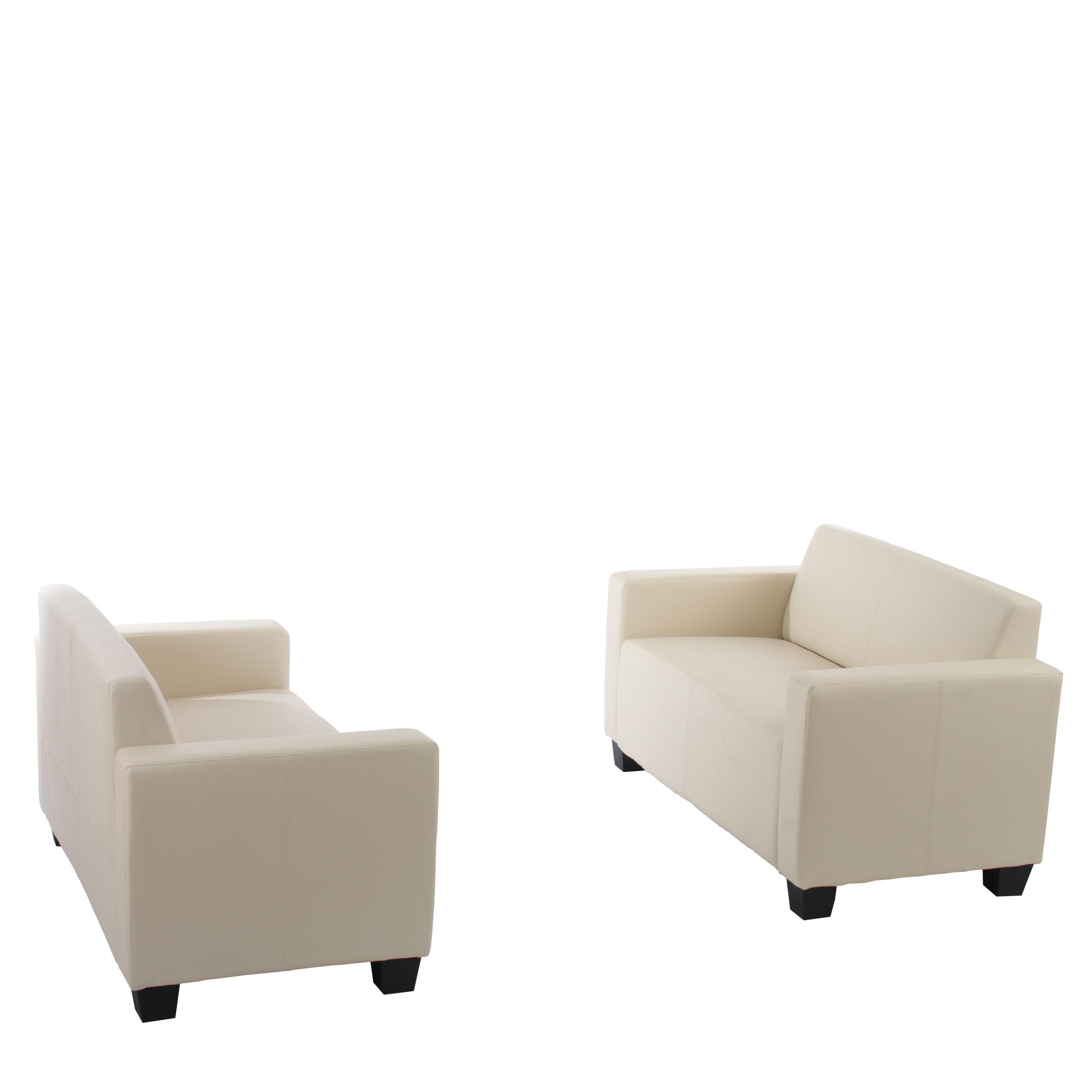 SOFA-GARNITUR Cremeweiß - Creme/Weiß, Textil (136/76/72cm) - MCW