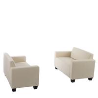 SOFA-GARNITUR Cremeweiß - Creme/Weiß, Textil (136/76/72cm) - MCW