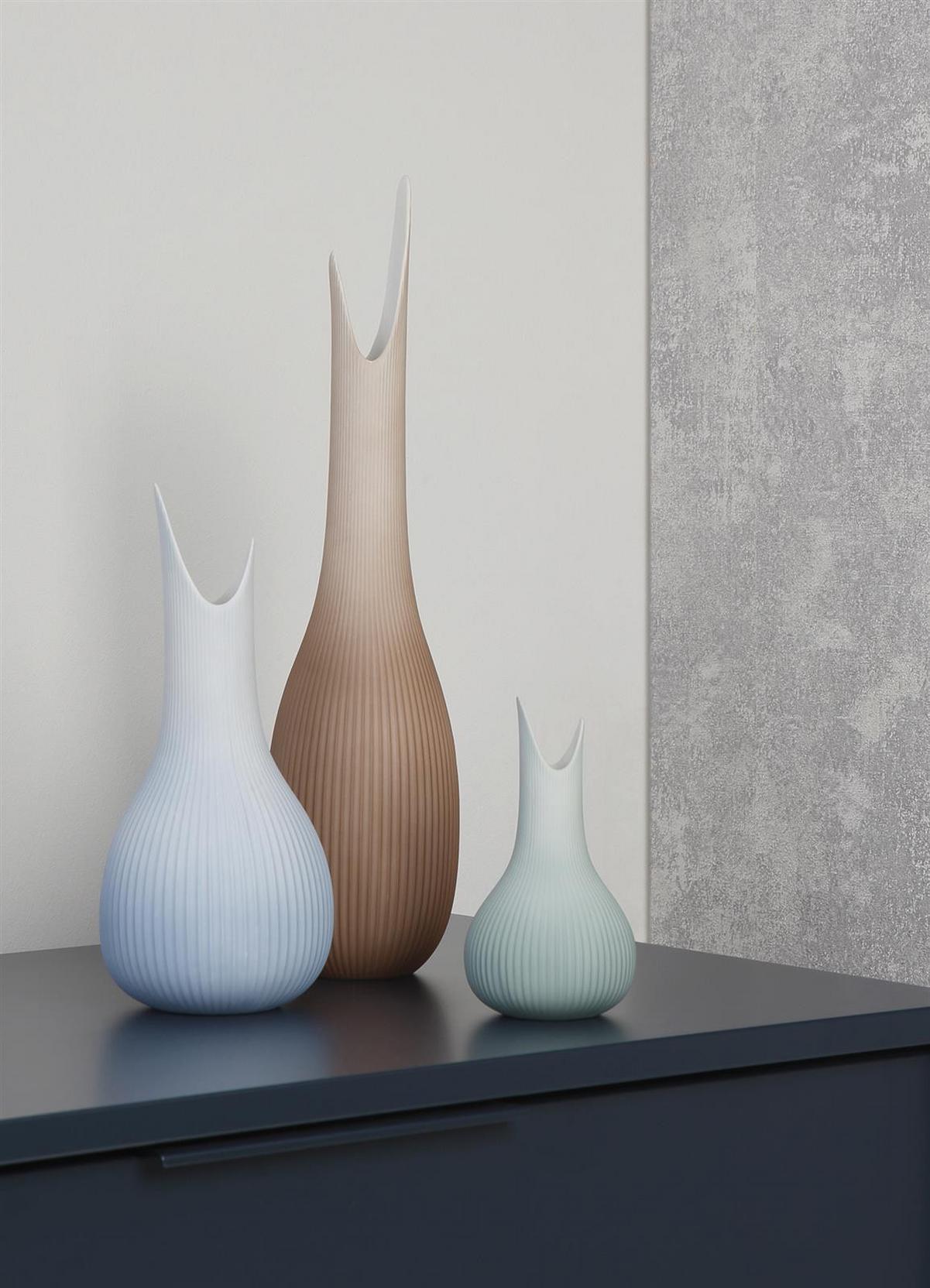 VASE Studio 8 Raindrop beige 41 cm - Beige, Keramik (41cm) - Goebel