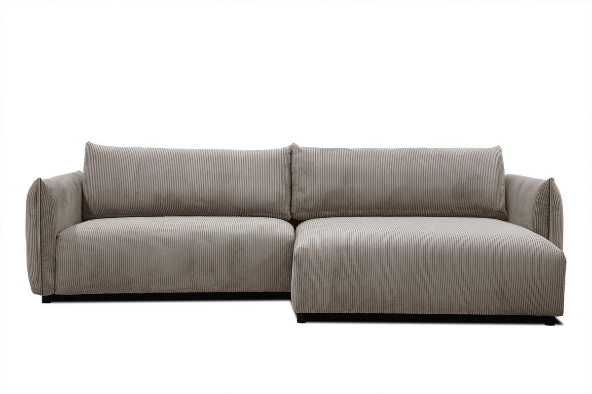 ECKSOFA TAUER 5-Sitzer, taupe - Taupe/Schwarz, Holzwerkstoff/Kunststoff (292/174cm) - Wozimo